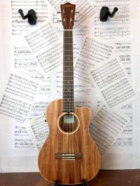 Lanikai ACST-CEB Solid Acacia Top Electro Acoustic Baritone Ukulele W ...