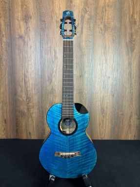 Flight COMET All Solid Flamed Maple/Mango BLUE Electro Acoustic Tenor Ukulele w/Gigbag #1