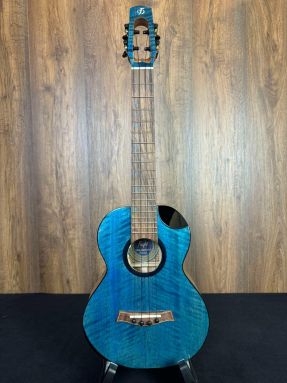 Flight COMET All Solid Flamed Maple/Mango BLUE Electro Acoustic Tenor Ukulele w/Gigbag #2