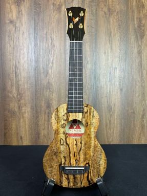 The Rebel Creme Brulee Soprano Slimline Ukulele Solid Mango with gigbag #1