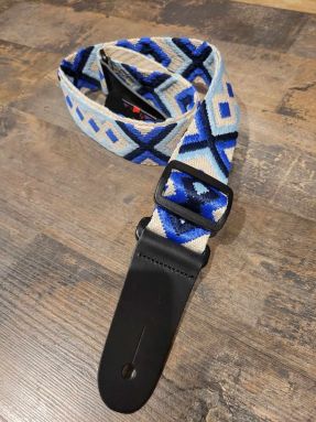 SUS Diamond Cotton Ukulele Strap - Eiffel Blue