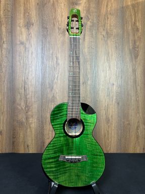 Flight COMET All Solid Flamed Maple/Mango GREEN Electro Acoustic Tenor Ukulele w/Gigbag #1