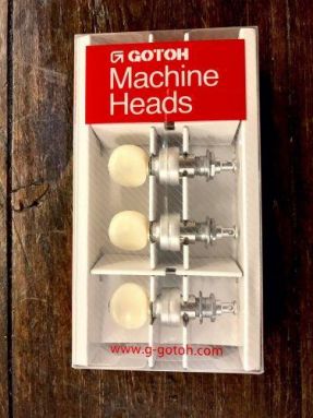 Gotoh UPTL-UBN Long Shaft Chrome/White Button Planetary Ukulele Tuners