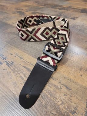 SUS Diamond Cotton Ukulele Strap - Burgundy