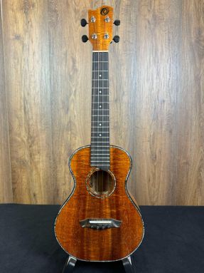 Ohana Custom USA DC-KOA Hawaiian Koa Concert Ukulele w/Hard Case