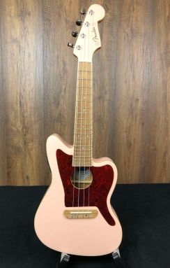 Fender Fullerton Jazzmaster Electro Acoustic Concert Ukulele Shell Pink