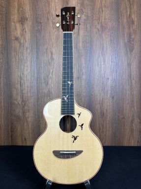 L.Luthier Rose EQ Central Soundhole Solid European Spruce/Indian Rosewood Electro Acoustic Tenor Ukulele w/Gigbag #1