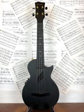 Enya Nova UE/BK Black Electro Concert Slimline Ukulele with accessories