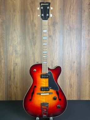 Fanner Jazzy Semi-Hollow Sunburst Electric Baritone Ukulele