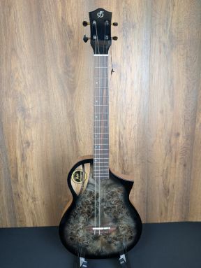 Flight Aviator Galaxy BR CE - Solid Poplar/Mango Brownburst Slimline Electro Baritone Ukulele w/gigbag #8883