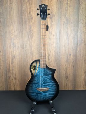 Flight Aviator CE - Solid Quilted Maple/Mango Slimline Electro Baritone Ukulele w/Gigbag #8617